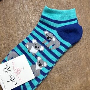 Alexa Rose Koala Stripe Ankle Socks